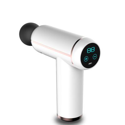 China Hot Sale 32 Speeds of Body Positioning Handheld Mini Body Massage Gun Vibration LCD Display Massage Gun Electric Deep Tissue Radio for sale