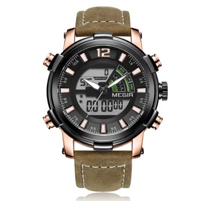 China Luxury High Quality Auto Date MEGIR 2089 Analog And Dual Digital Display Sport Quartz Watch For Men for sale