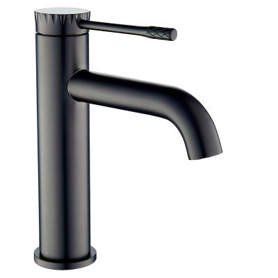 China New Design Bathroom Faucets Basin Mixer Tap Luxury Modern Black Matte Black Basin Faucets Metered Basin Faucets for sale