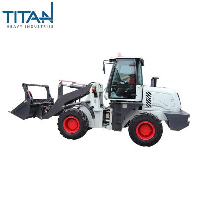 China Cheap Compact Hotels Titanhi Mini Front Wheel Loader 2.0 Ton Mini Wheel Loader With Accessories for sale