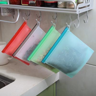 China Viable Wholesale Reusable Popular Silicone Food Storage Container Kitchen Zipper Silicone Home Food Containers for sale