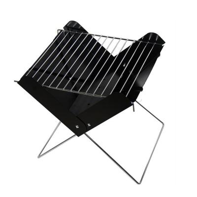 China Portable Folding Outdoor Picnic Easily Cleaned Mini Barbecue Charcoal Bbq Grills X Shaped Korean Camping Climbing BBQ Grill for sale