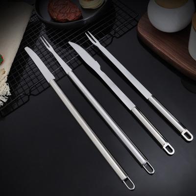 China Heat Resistance Restaurant Cutlery Kitchen Bread Knife Set Stainless Steel BBQ Knife Fork Sets for sale