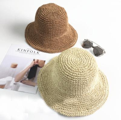 China Fashion China Manufacturer Striped Straw Sun Hat Bucket Straw Hat Beach Hats Women Straw for sale