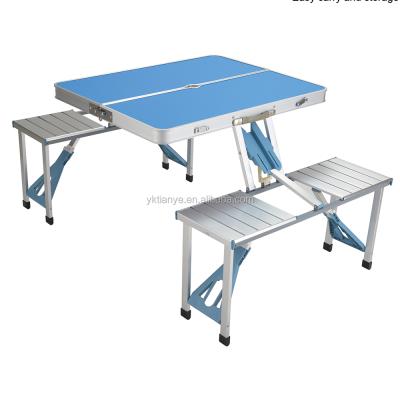 China Aluminum Table Outdoor Furniture New Style Foldable Portable Camping Table With Stool for sale