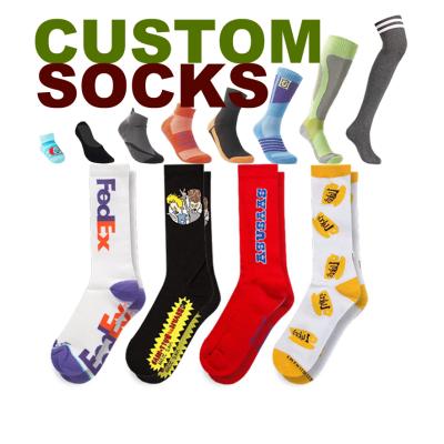 China QUICK DRY (1) No Minimum Own Order Design Jacquard Logo Cotton Mens Crew Socks Fashion Embroidery Custom Made for sale