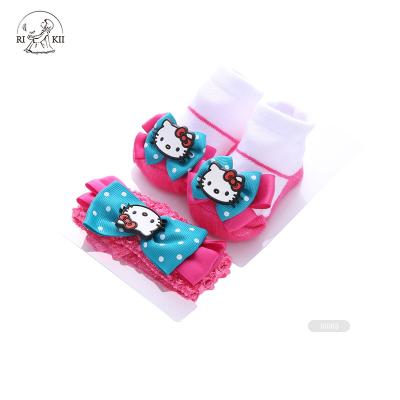 China JD- I234 QUICK DRY baby socks gift set baby socks in boxes baby headbands with socks set for sale