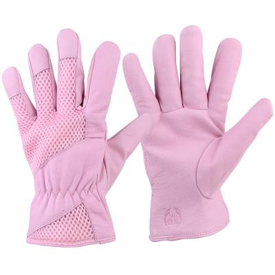 China KKOYING Work Gloves Supplier Comfortable Bulk Leather Waterproof Women's Pink Work Gloves for sale