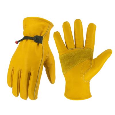 China Hot Sale Comfortable Leather Working Gloves Men Amazon Cowhide Work Gloves Waterproof for sale