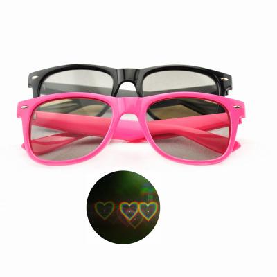 China Nightclub Heart Effect Diffraction Glasses, See Hearts! ,Adults Praise Music Festivals Special Effect Glass EDM Festival Unisex for sale