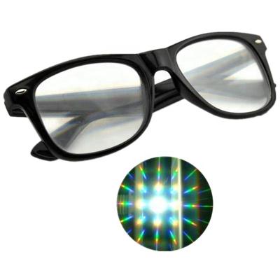 China Classic Plastic PC Style Diffraction Glass Rainbown Glasses Party Glasses For Fireworks Dancing Event Watching Festival for sale