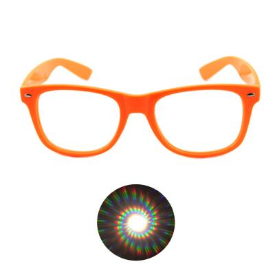 China Diffraction grating glass variation of colors diffraction glasses - spiral ideal for raves, festivals glasses for sale