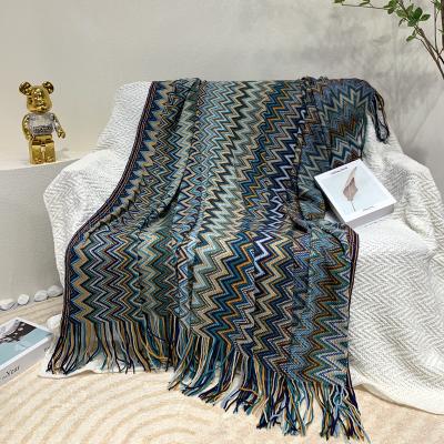 China Anti Static Wholesale Throw Knit Baby Knitted Blanket Blanket With Tassels for sale