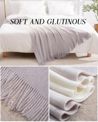 China Anti-Static Sofa Blanket Knitted Yarn Bed End Blanket Nap Throw Leisure Woolen Blanket for sale