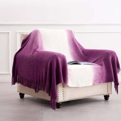 China New Style Anti-static Super Soft Diamond Acrylic Knitted Throw Blanket for sale