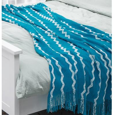 China Direct Sale Anti-Static Soft Chenille Chunky Knit Blanket for Sofa Blanket for sale