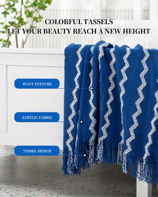 China Hot Sale Anti-Static Chenille Soft Knit Blanket Woven Throw Blanket For Sofa for sale