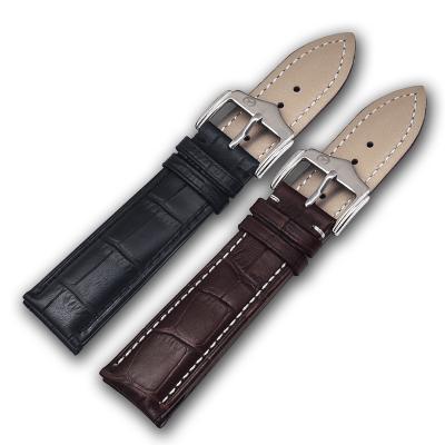 China Croc Pattern Leather Heavy Duty Crocodile Textures Genuine Leather Straps Alligator Stripes Watch Bands for sale