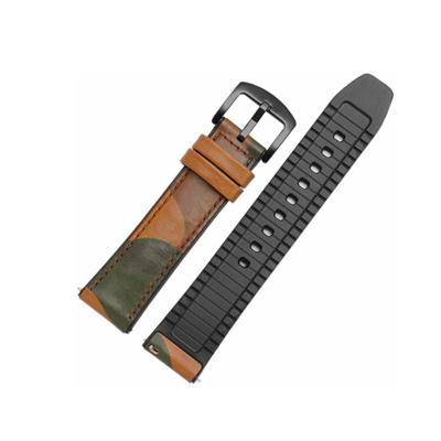 China 2020 New Smooth Camouflage 22mm Sport Leather Watch Strap Waterproof Smart Watch Band for sale