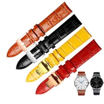 China Fanshion Genuine Multi Color Long Grain Full Grain Leather 22mm Women Watch Bracelet Band for sale