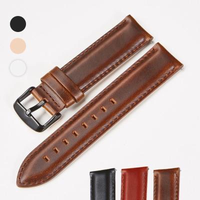 China 2021 new 20mm 22mm high quality genuine leather handmade watch band for danieling Wellington DW watch strap strap for sale