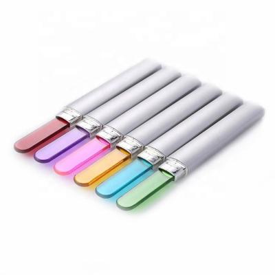 China High Quality Eco-friendly Portable Multi Colors Manicure Tools Crystal Glass Nail Folder With Silver Plastic Box for sale