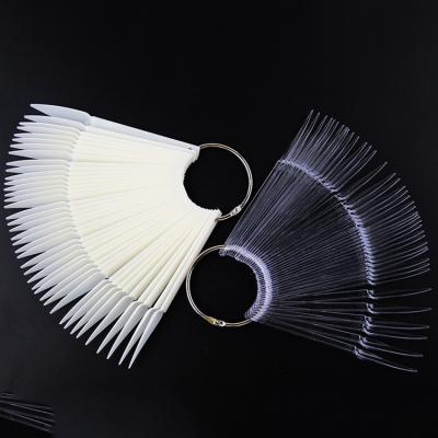 China Fashionable Sample Fan 40pcs Crystal Color Nail Display Stiletto Practice Chart Wheel Polish for sale