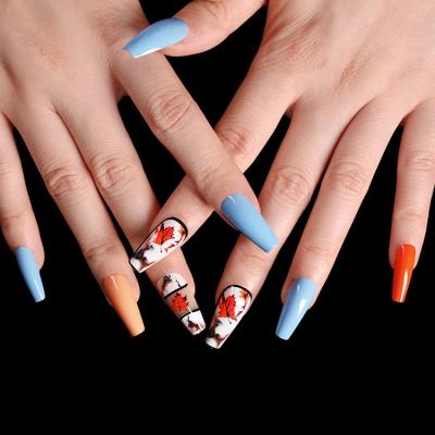 China Fashion Artificial Art Design Pre 3d Press On Nails Wholesale Pack Custom Beautiful Salon Fake Fingertips Press On Nails For Women for sale