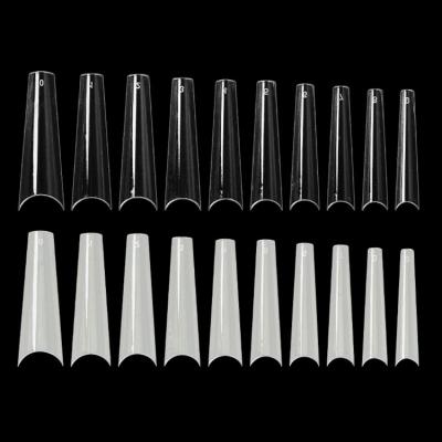 China 300pcs/bag XXL Fashionable Retro Super Flat Head Long Nail French Clear Color Full Cover Nail Tips for sale