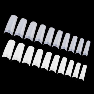 China Fashionable Wholesale 500 Pieces/Bag Square Colors Natural Artificial White Natural Clear ABS Plastic Nail Tips Crescent Nail Tips for sale