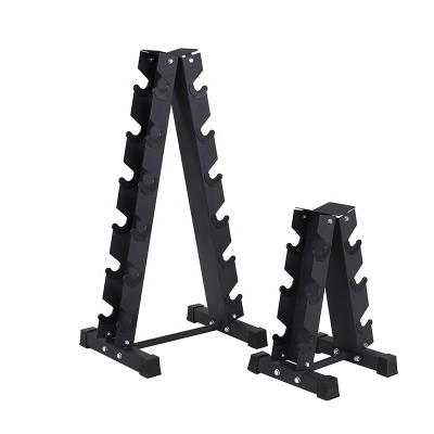 China Safety Modern Design A Frame Triangle Tiered Dumbbell Rack for sale