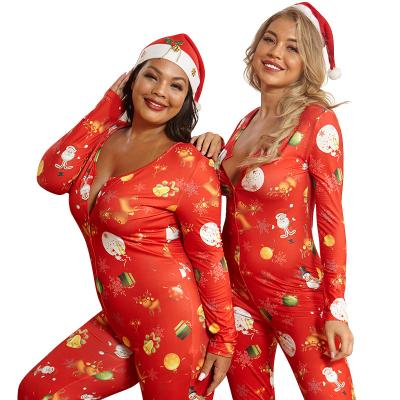 China New Summer Christmas Breathable Rompers Sheath Long Print Ankle Length Overalls Plus Size Women's Romper for sale