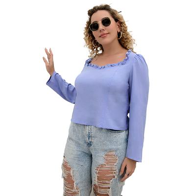 China Factory Outlet New Design Lace Edge Soft Comfortable Plain Color Oversized Ladies Blouse for sale