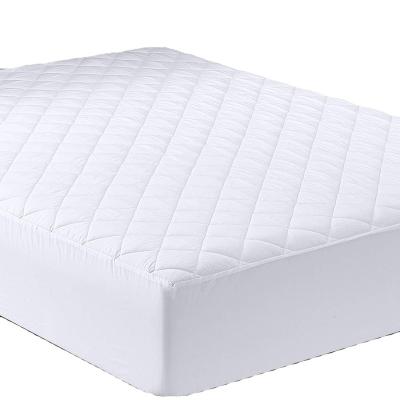 China Waterproof Solid Color Quilted Mattress Protector Embossed Thick Soft Soft Fitted Cover for sale