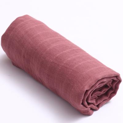 China Summer Breathable Spring Baby Wrap Soft Bamboo Cotton Muslin Wrap Blanket for sale