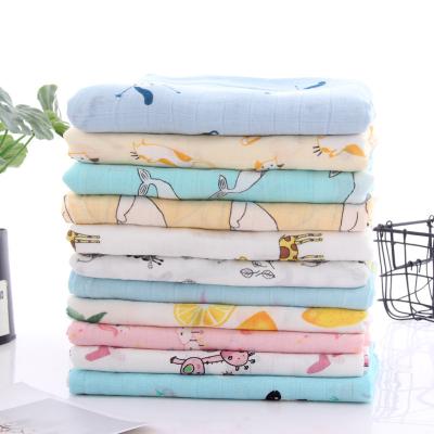 China Lightweight ready to ship perfect baby shower gift 2 layer baby wrap muslin wrap blankets for sale