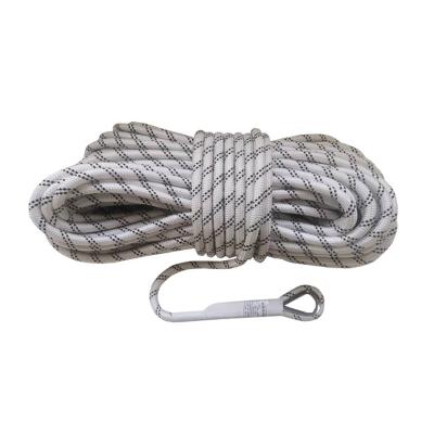 China Aramid multi-ply twine and a high-strength 9.5mm high-altitude operation safety rope high temperature resistant rope interwoven with auxiliary fluorescent yarn for sale