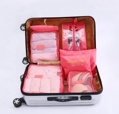 China Eco-friendly Travel Luggage Compression Set Popular 7 Cubes Clothing Storage Tote Bags for sale