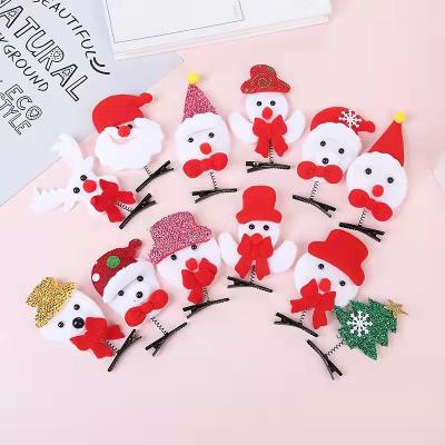 China Decoration Free sample Christmas Snowman Christmas Tree Hairpin Party Cute duck bill clip fashion hair accessories for sale