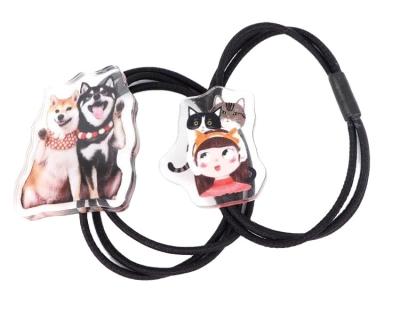 China Hair tie Sample Free NO MOQ DIY Custom Design wholesale girls ponytail holders pigtails high elasticity metal elastic hairbands for kids for sale