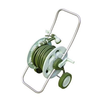 China Hot Selling Portable Adjustable Fashion 30m Heavy Duty Water Hose Reel With Nozzle for sale