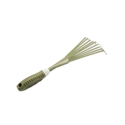 China Soft PVC/PE Handle Grass Leaves Teeth Lawn Cleaning Rake New Garden Hand Tools for sale