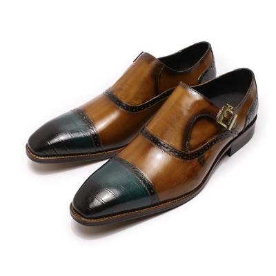 China Latest Fashion Anti-odor Italian Genuine Leather Luxury Men's Monk Strap Casual Shoes for sale