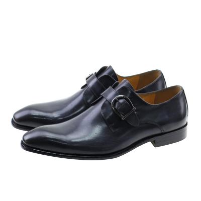 China Anti Smell Anti - Smell Dress Monk Strap Flats Men Genuine Leather Shoes for sale