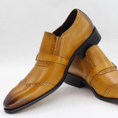 China Other Browngenuine Leather Stylish Shoes With Real Cow For Man Wedding for sale