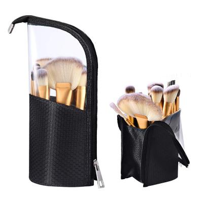 China Cosmetic Brush Pen Holder Organizer Famale Makeup Case Pouch Travel Bag PVC Makeup Bag Fashion Zipper Clear Makeup Brush for sale