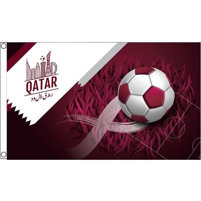 China 100% Polyester 2022 Qatar World Cup FIFA FIFA World Cup Decoration Bar Flag Fans Souvenirs Qatar World Cup Hanging Flag for sale