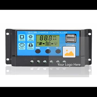 China Quinntek Auto Solar Charger Controller PWM Regulator Solar Controllers Dual USB 5V 2.5A 20 30A 12V 24V 2 USB LCD Display Smart Display 1 Year for sale