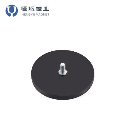 China Industrial Magnet Rubber Pot Magnet With Wire 88 Millimeter NdFeb Outer Magnet For High Friction Large Glass Fragile Outdoor Longevity for sale