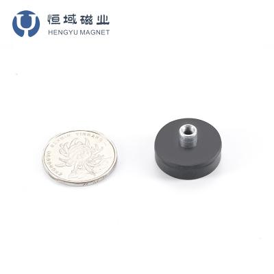 China Industrial magnet rubber magnet magnetic material mouting magnet with femail wire for sale